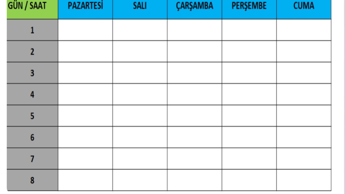 SINIF DERS PROGRAMI 